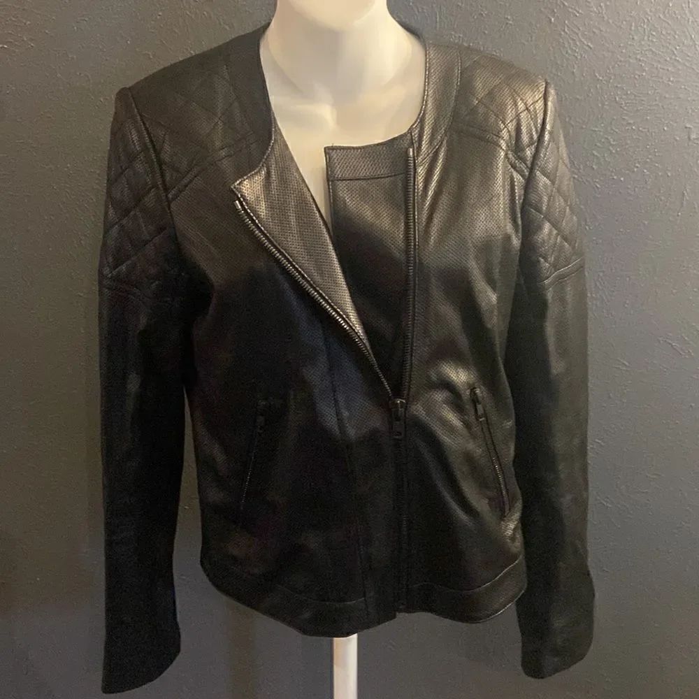Ladies Theory Maisie Lamb Leather Jacket Small petite